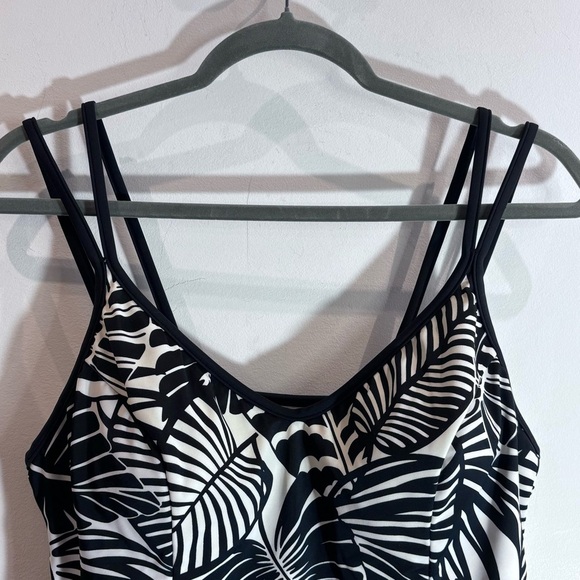 MIRACLESUIT Sz 16 Palm Motif Double Strap Padded Cup Swimming Too Tankini - Picture 2 of 8